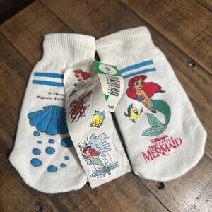 Vintage Disney Little Mermaid Socks With Stickers Size Small RARE!